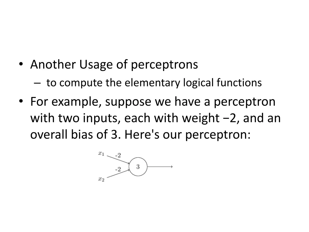 another usage of perceptrons to compute