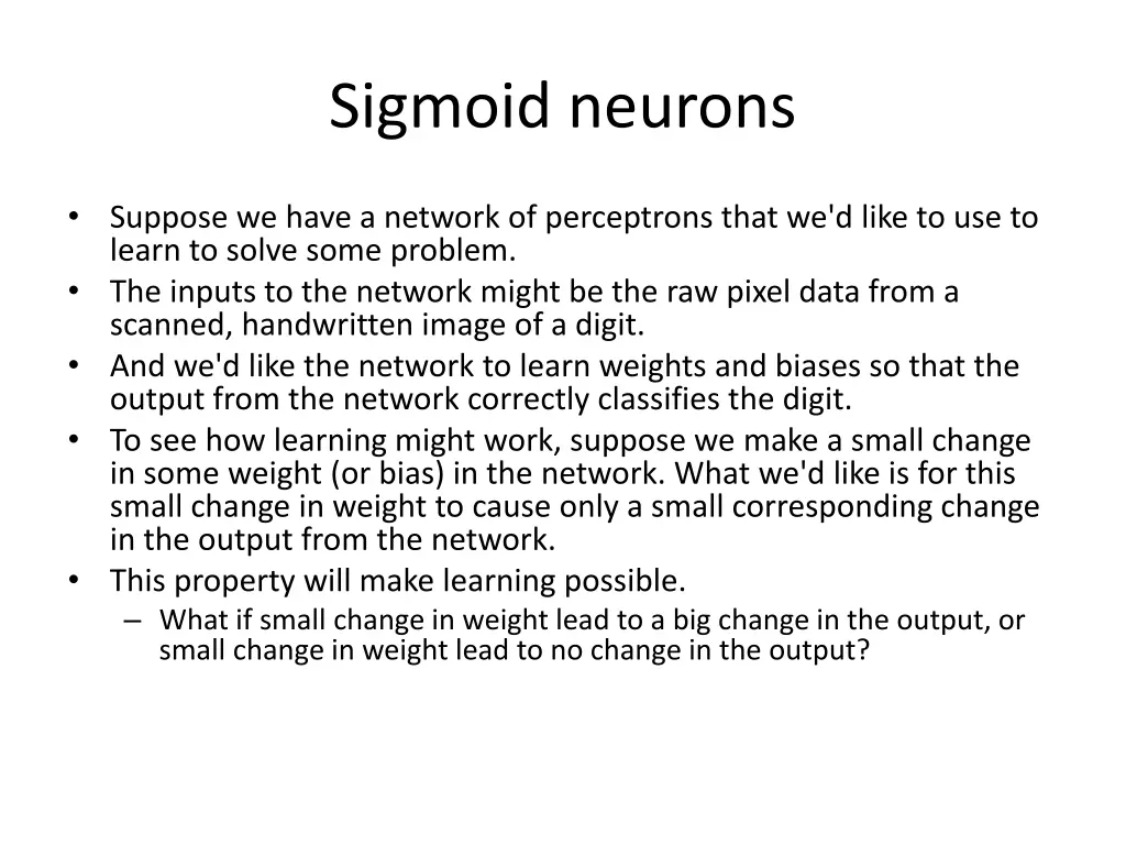 sigmoid neurons