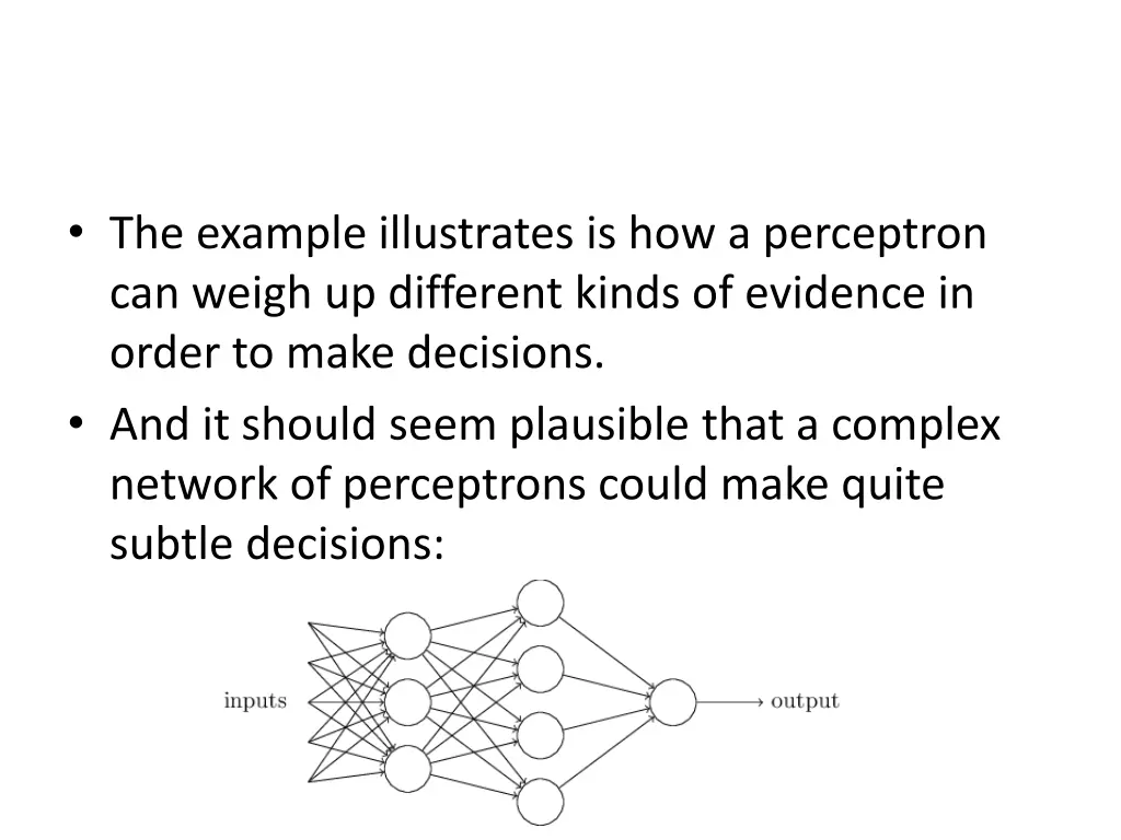 the example illustrates is how a perceptron