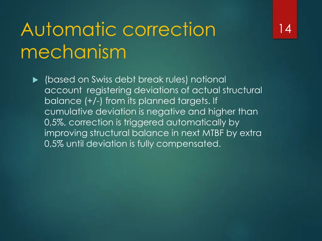 automatic correction mechanism
