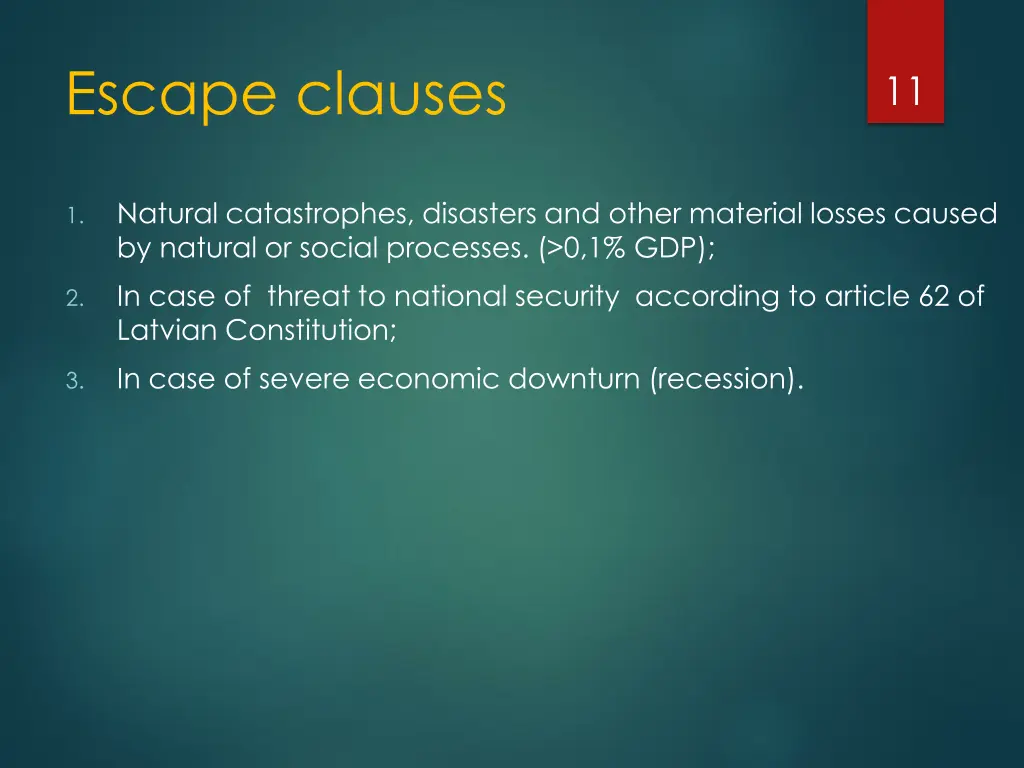 escape clauses
