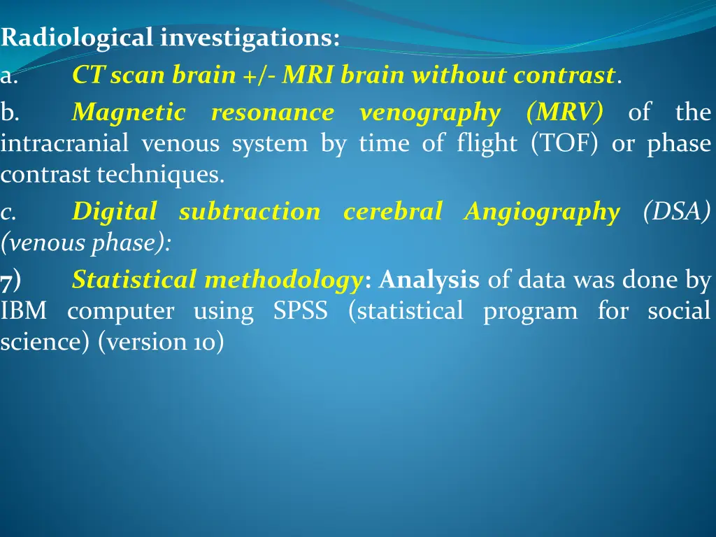 radiological investigations a ct scan brain