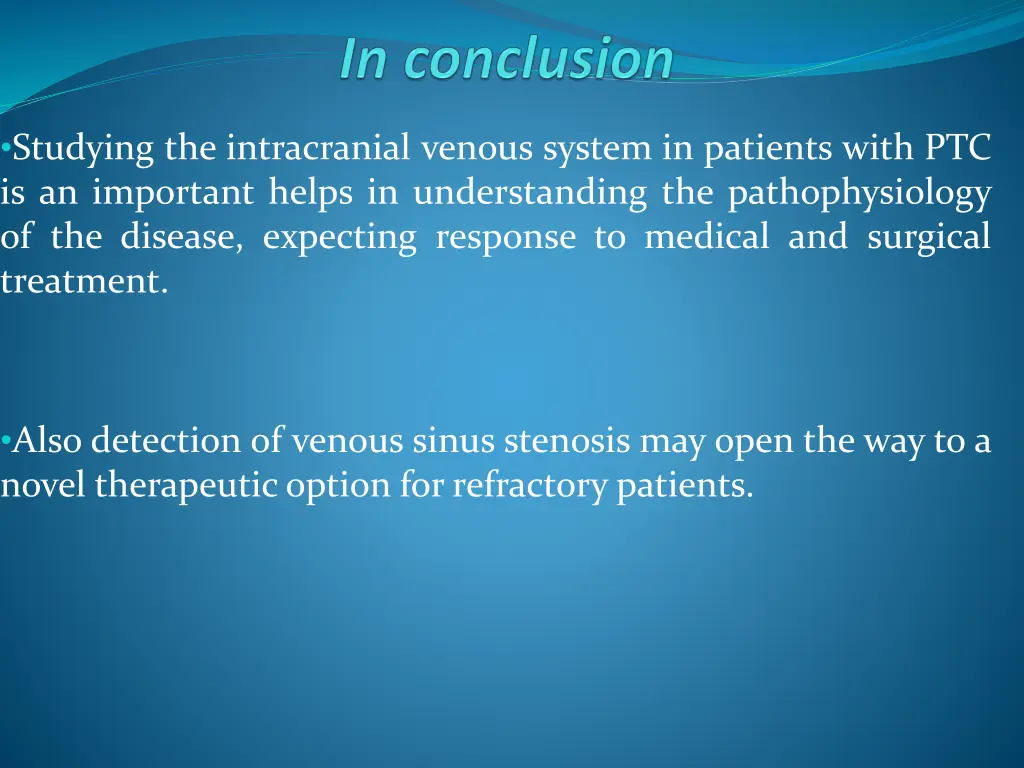 studying the intracranial venous system