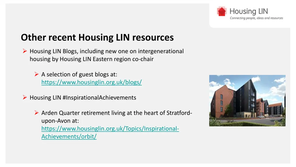 other recent housing lin resources