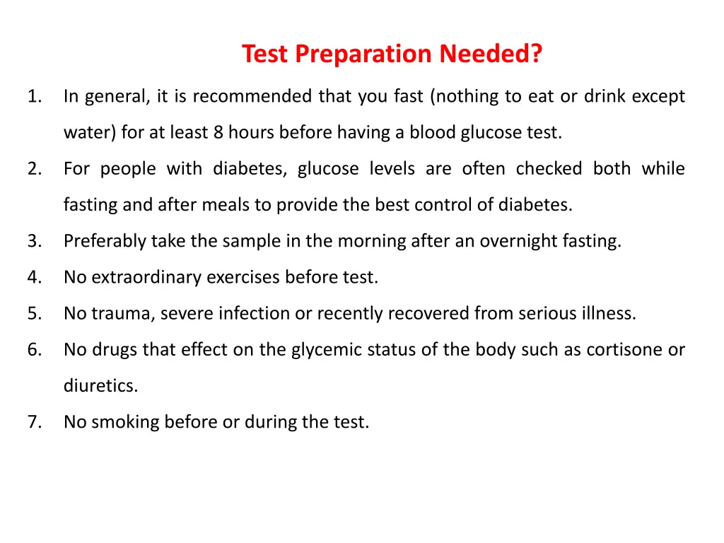 test preparation needed