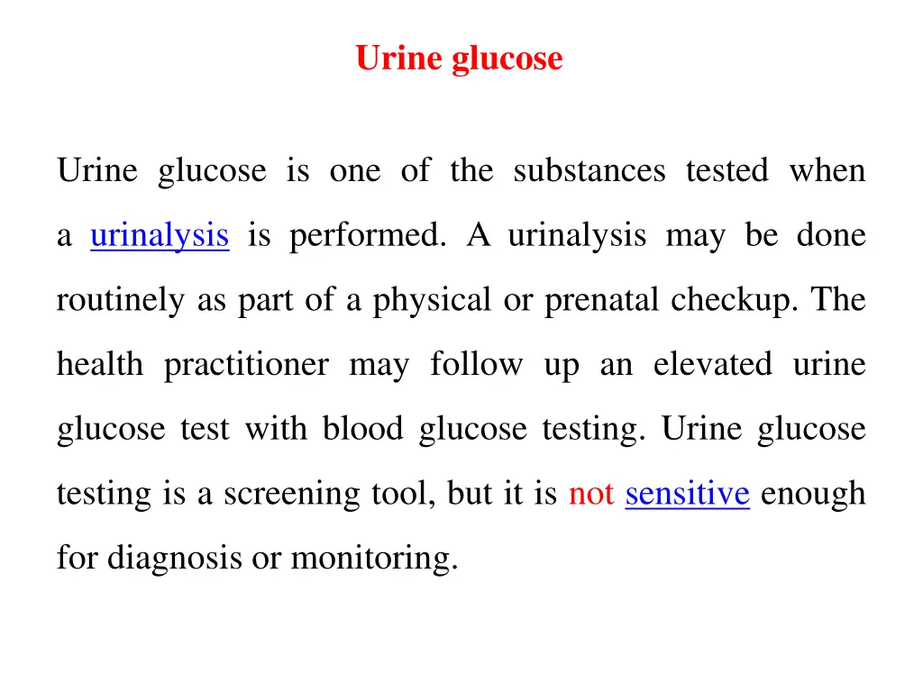 urine glucose