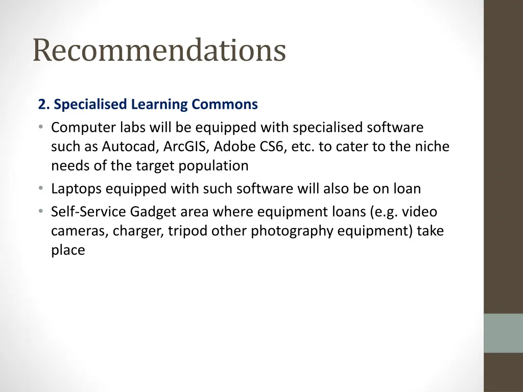 recommendations 1