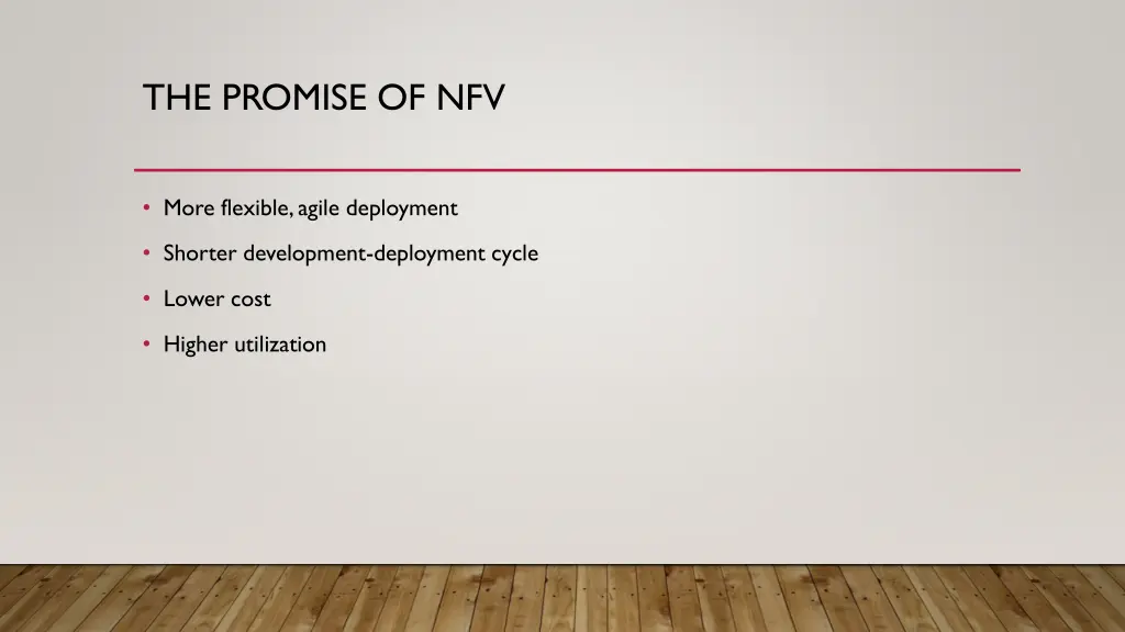 the promise of nfv