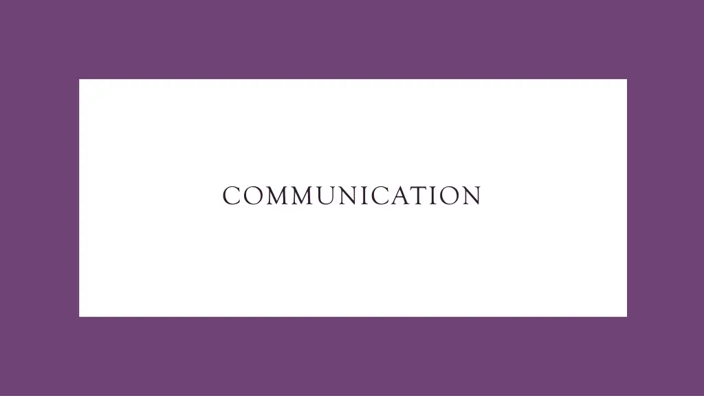 communication