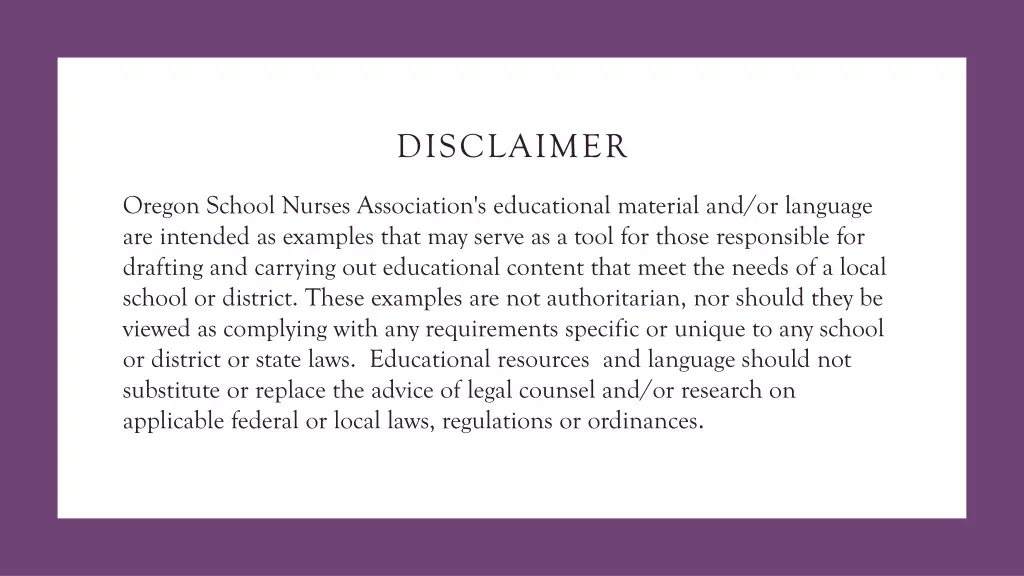 disclaimer