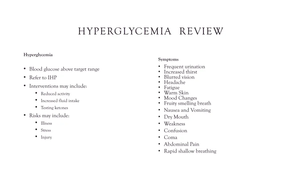 hyperglycemia review