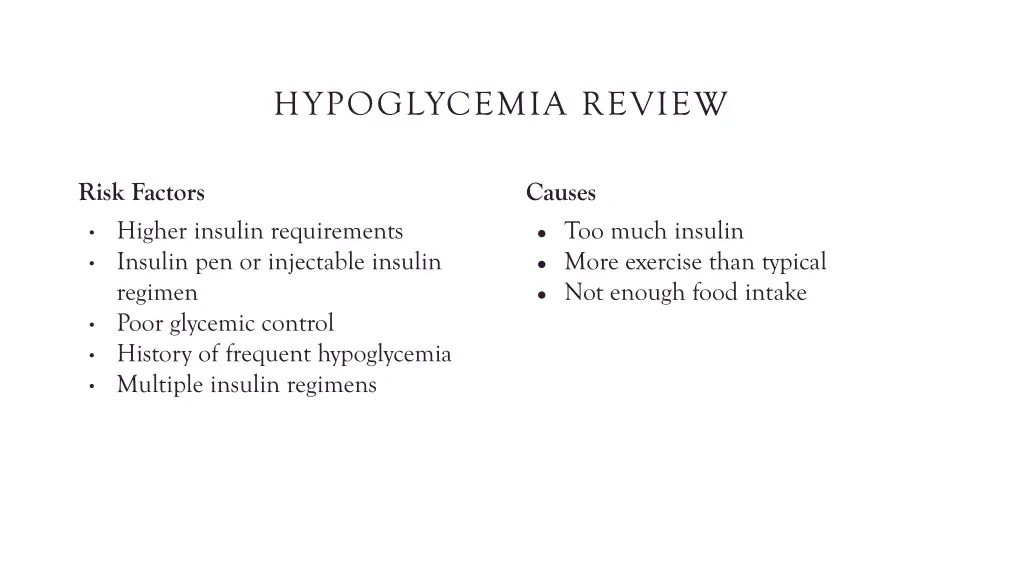 hypoglycemia review