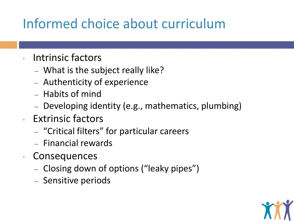 informed choice about curriculum