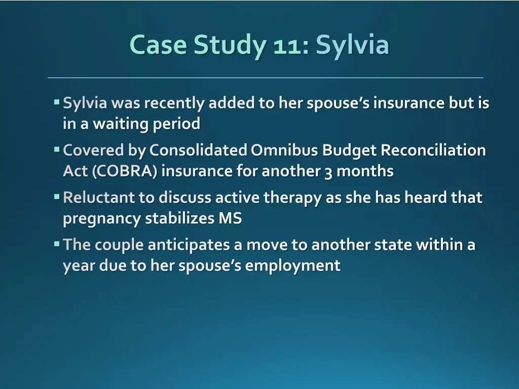 case study 11 sylvia 2