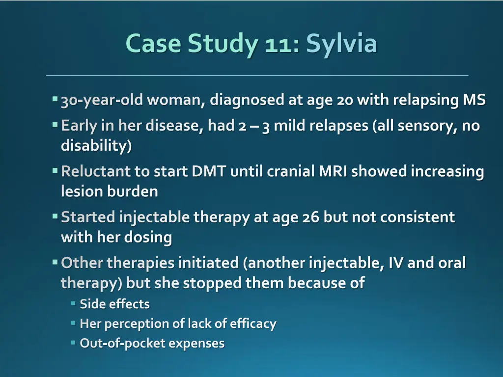 case study 11 sylvia