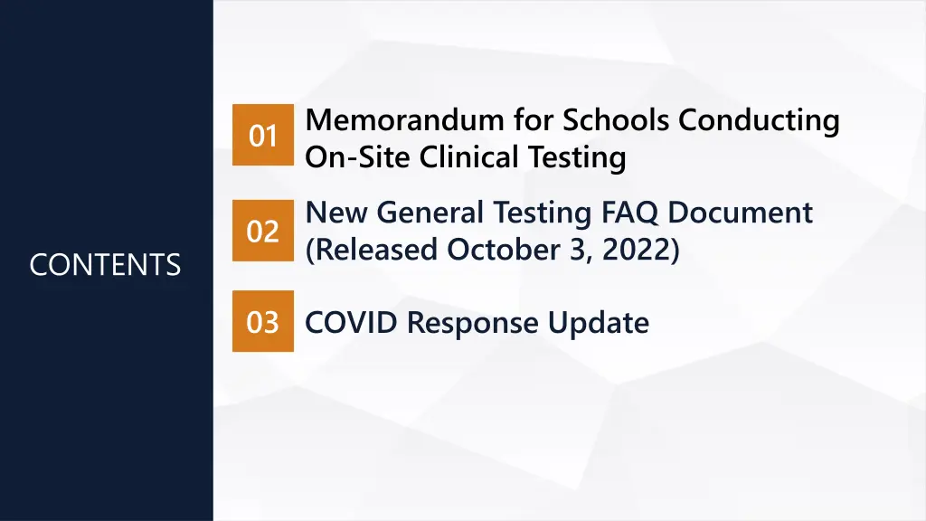 memorandum for schools conducting on site