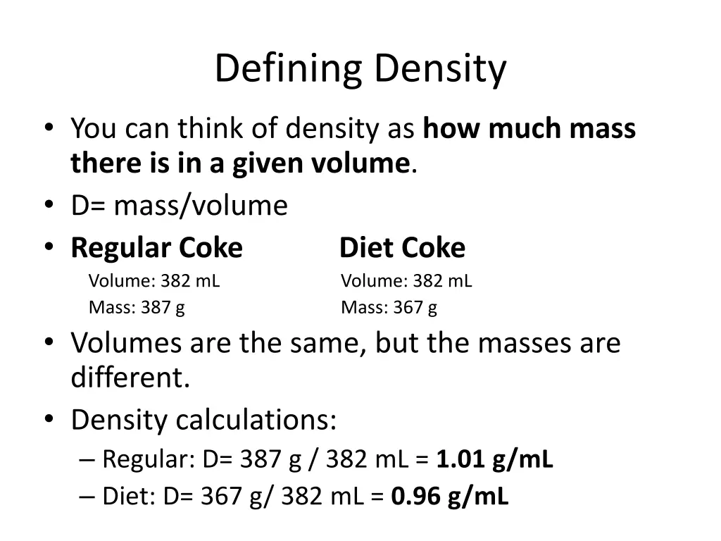 defining density