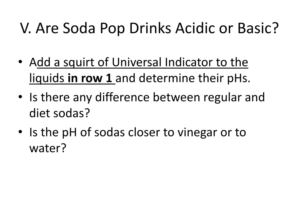 v are soda pop drinks acidic or basic 1