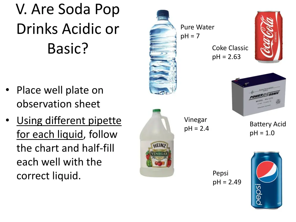 v are soda pop drinks acidic or basic