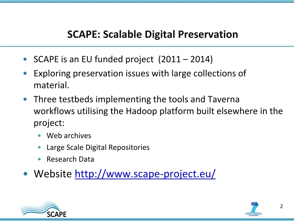 scape scalable digital preservation