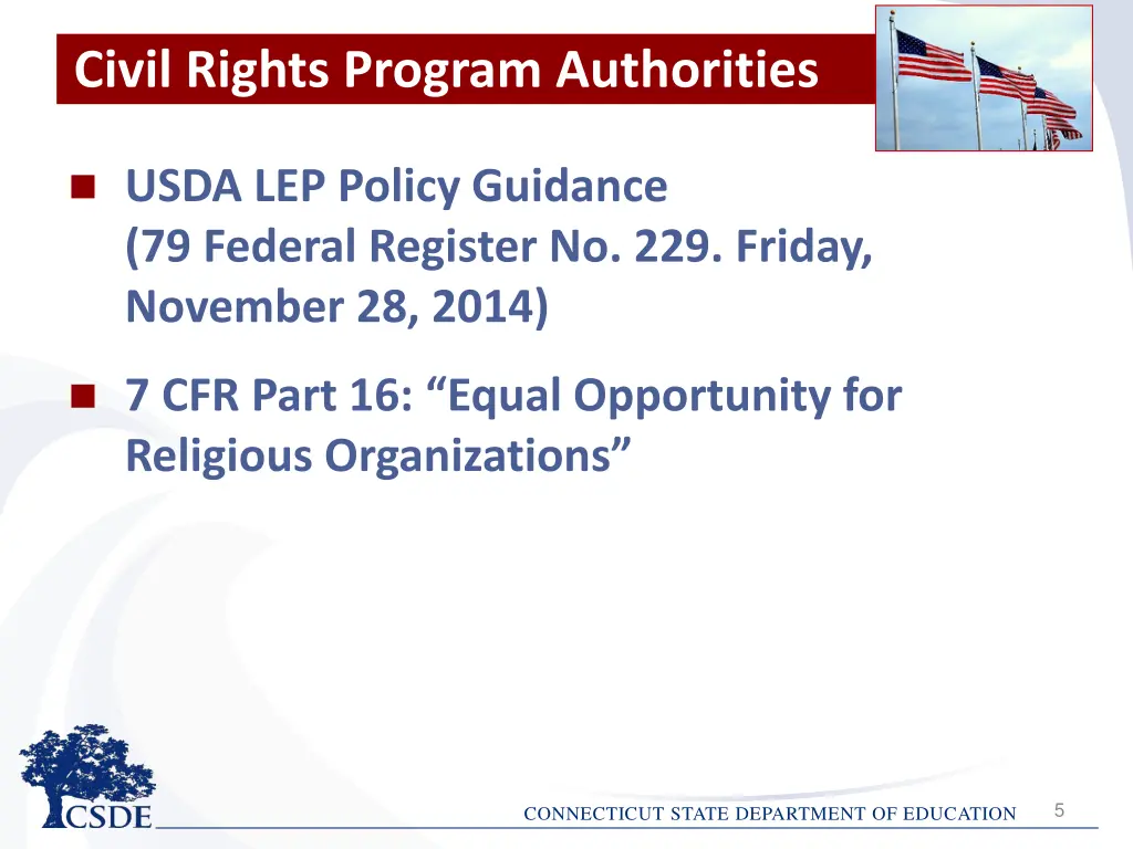 civil rights program authorities 1