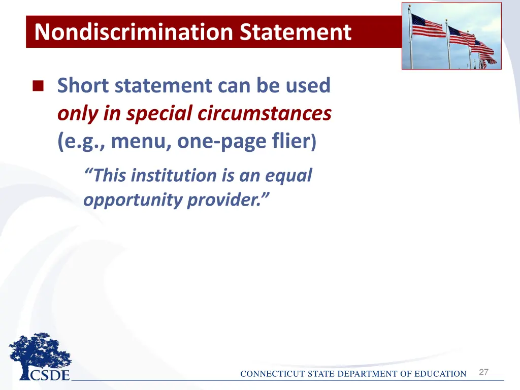 nondiscrimination statement 1