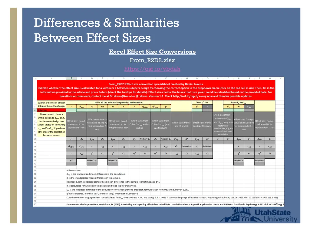 differences similarities between effect sizes