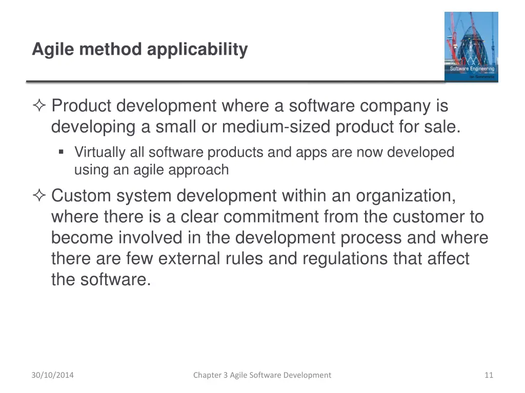 agile method applicability