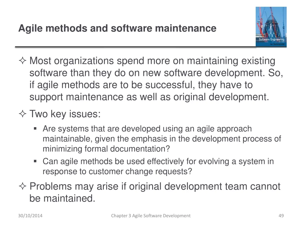 agile methods and software maintenance