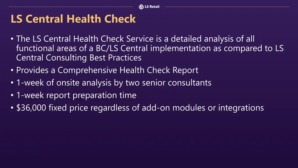 ls central health check