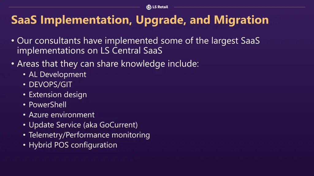 saas implementation upgrade and migration