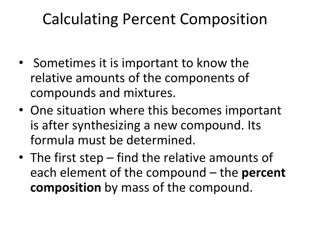 calculating percent composition