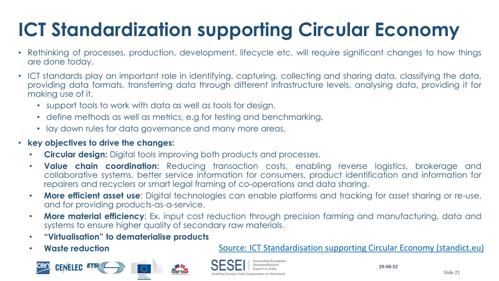 ict standardization supporting circular economy