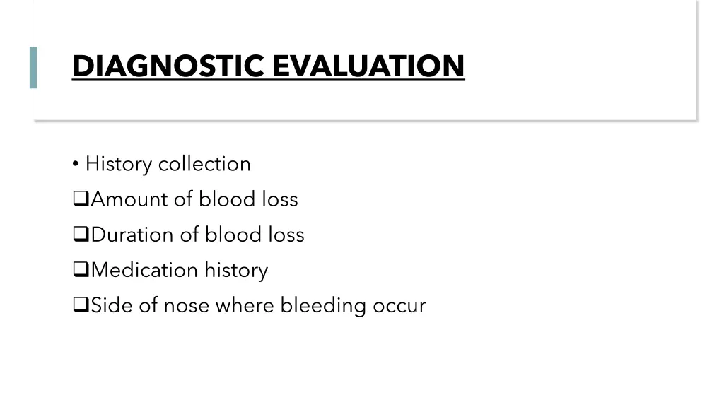 diagnostic evaluation
