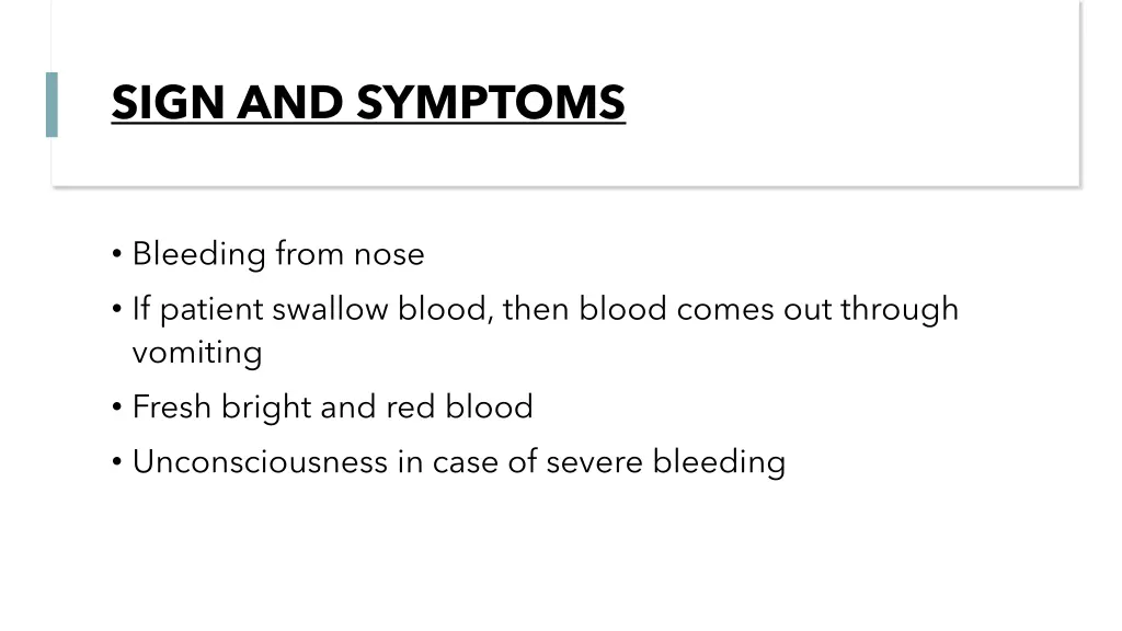 sign and symptoms