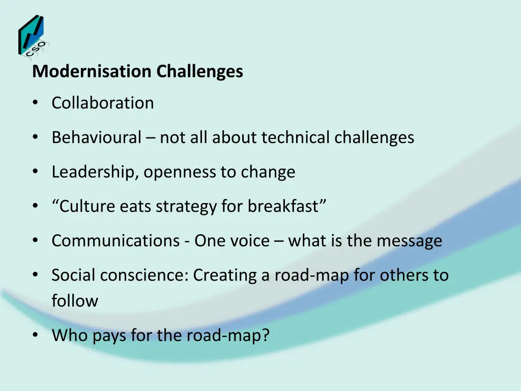 modernisation challenges collaboration