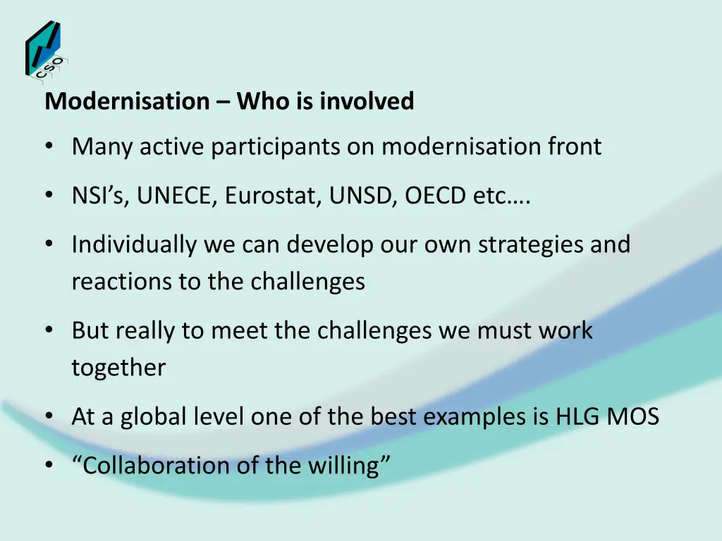 modernisation who is involved