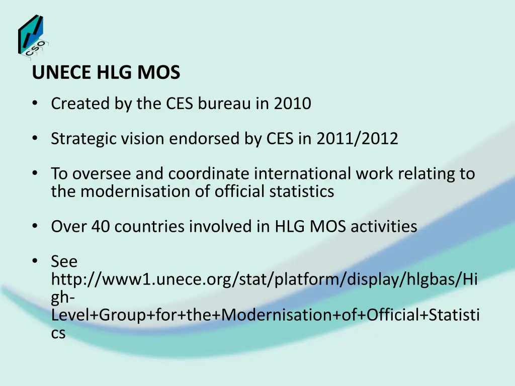 unece hlg mos created by the ces bureau in 2010