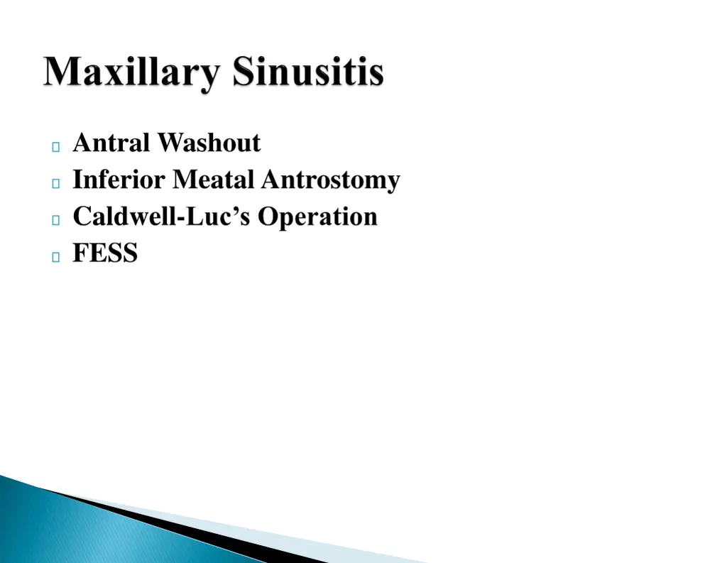 antral washout inferior meatal antrostomy