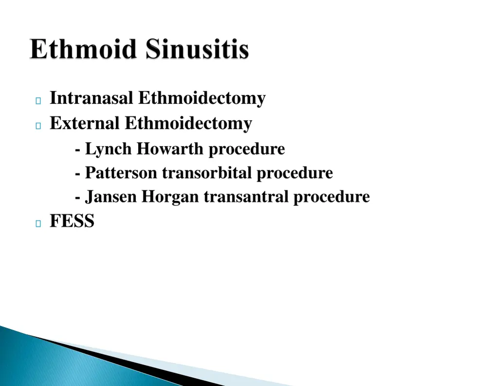 intranasal ethmoidectomy external ethmoidectomy
