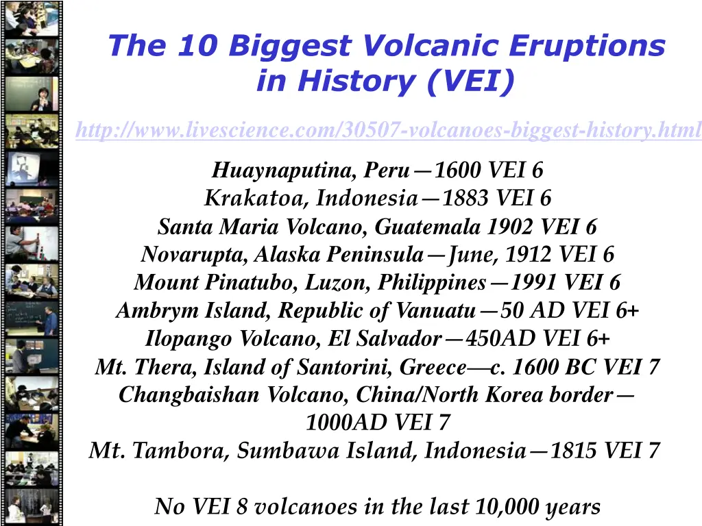 the 10 biggest volcanic eruptions in history vei
