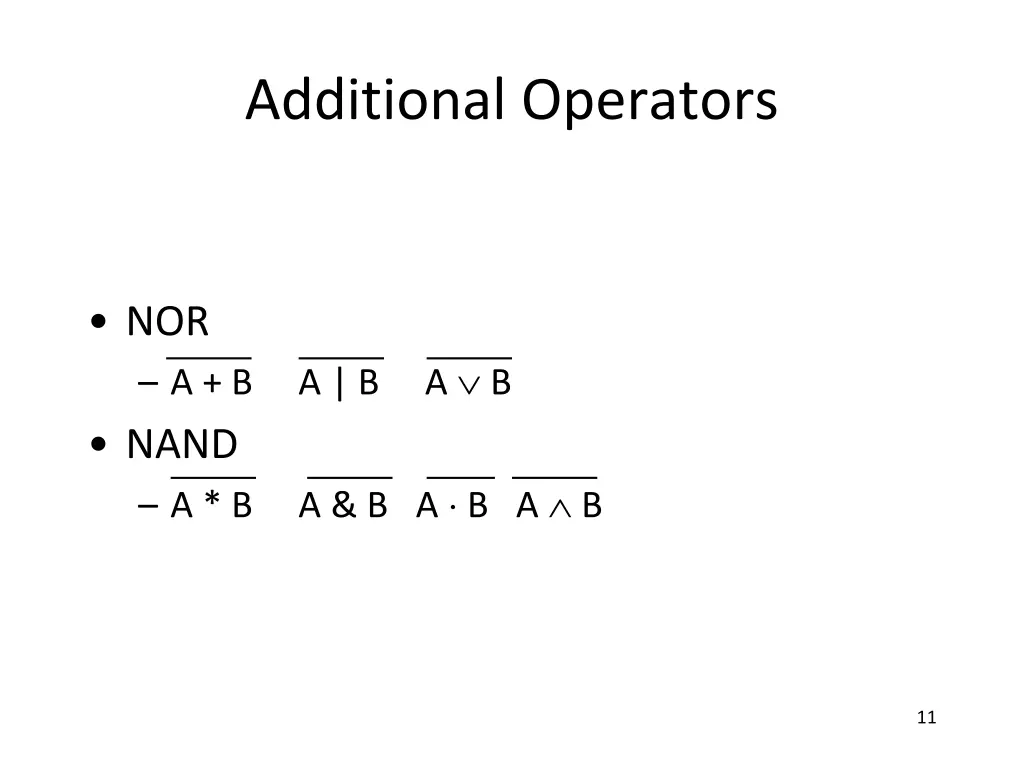 additional operators