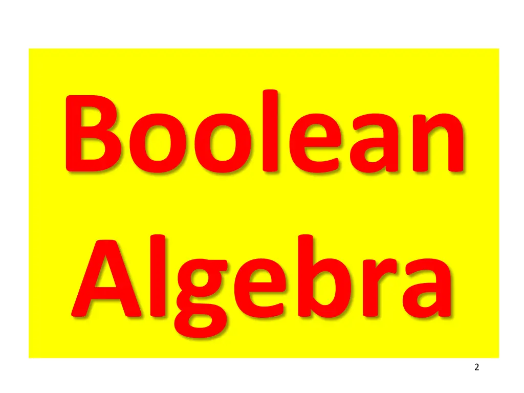 boolean algebra