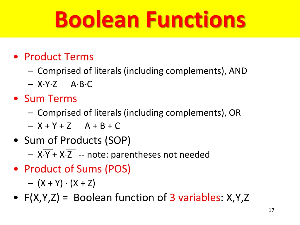 boolean functions