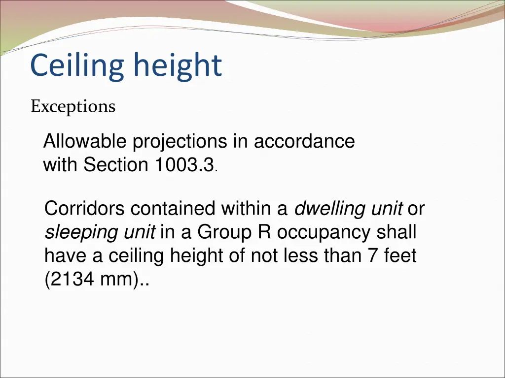 ceiling height 1