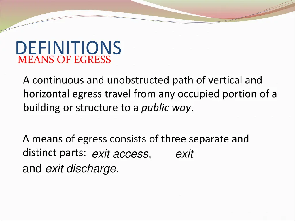 definitions means of egress