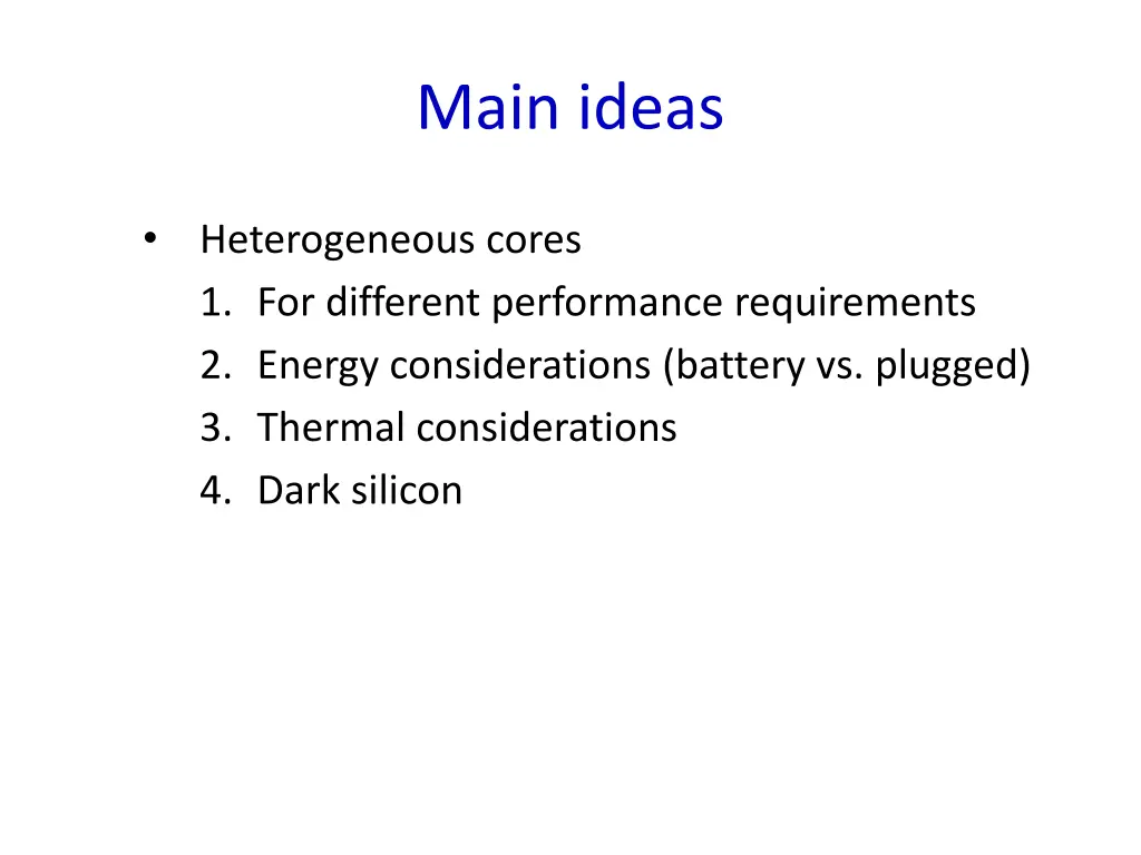 main ideas