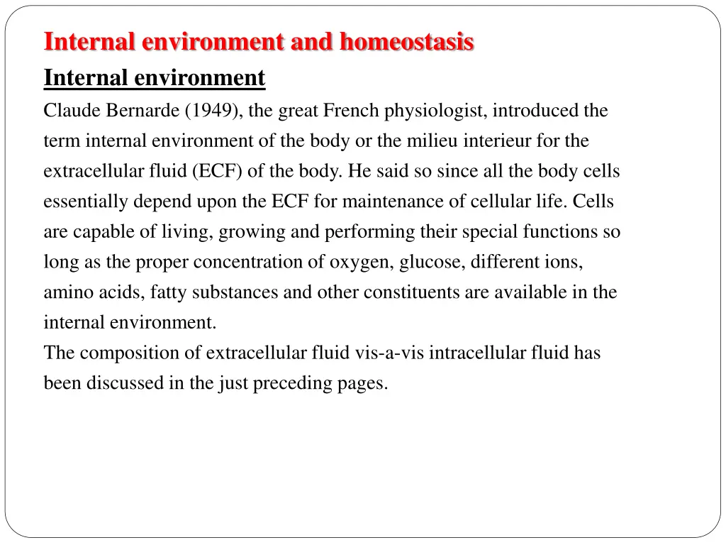 internal environment and homeostasis internal