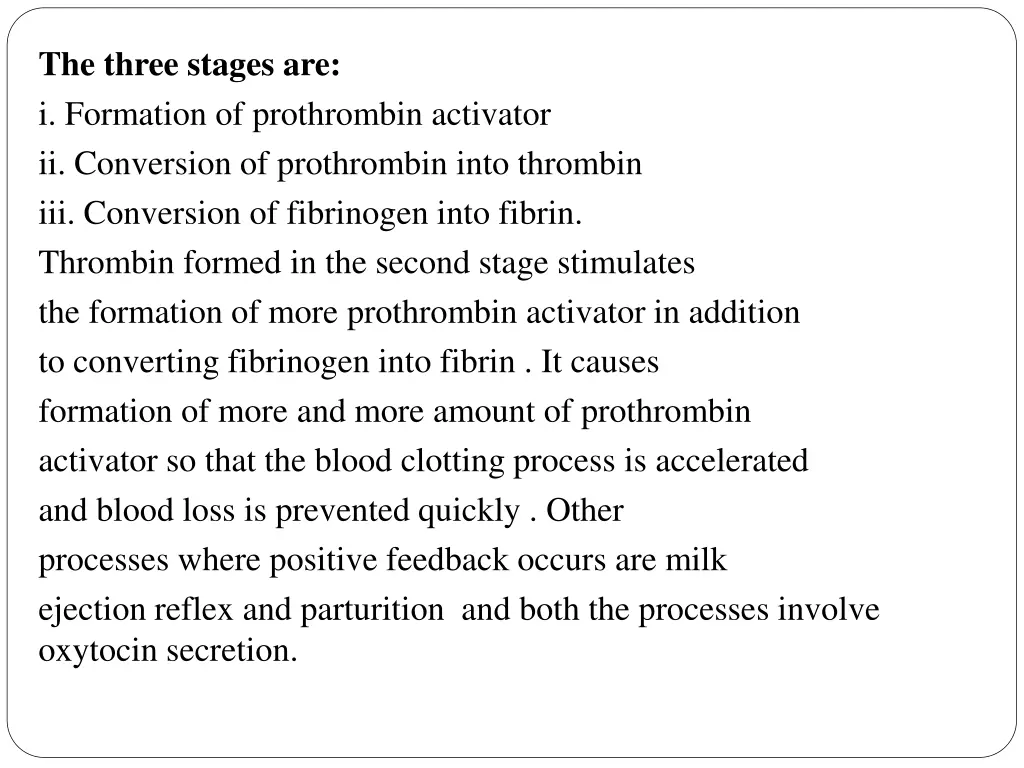 the three stages are i formation of prothrombin