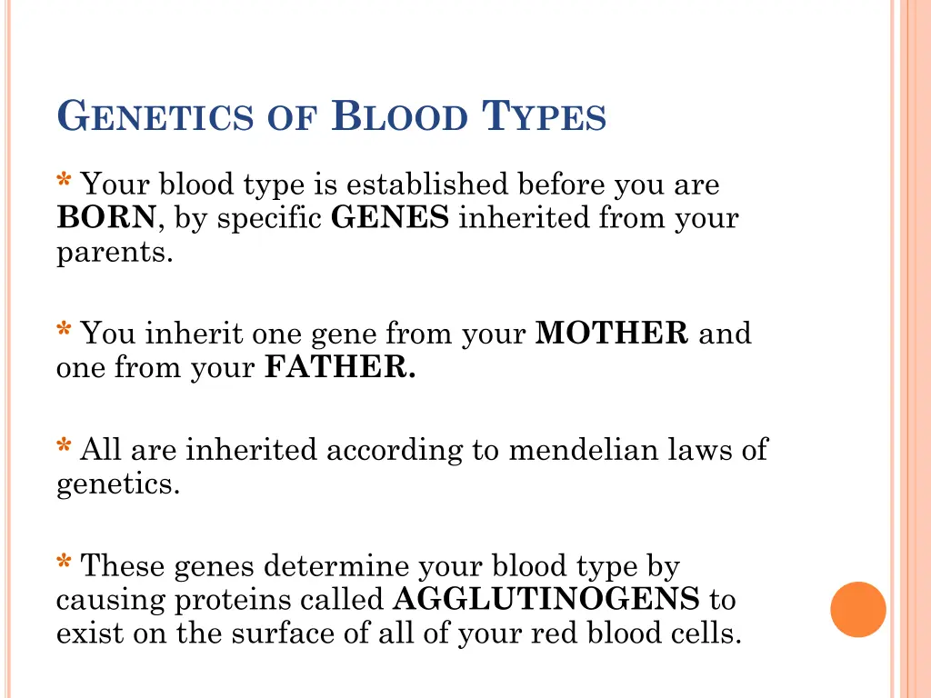 g enetics of b lood t ypes